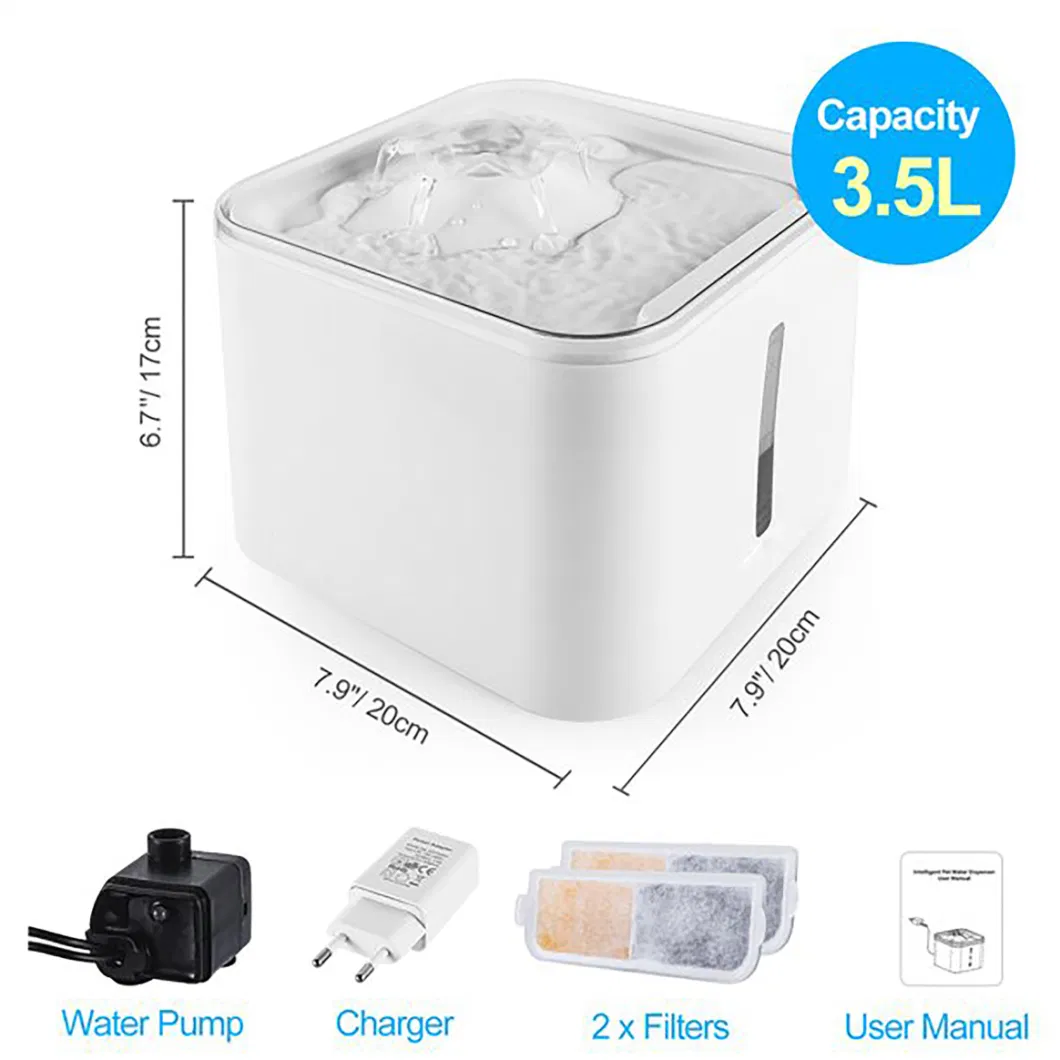 Plastic Automatic Pet Water Feeder 3.5L Pet Water Fountain for Dogs Cats