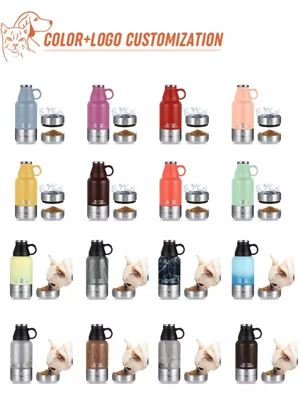 Large Capacity Stainless Steel 304 Portable Dog Water Bottle Pet Feeder for Large Middle Pet