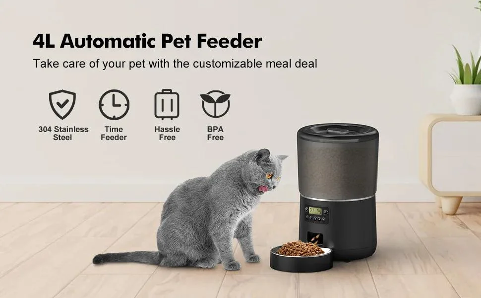 Easy to Assemble Automatic Pet Feeder with HD 1080P Camera with WiFi Function to Control Dog Cat Food Bowls Dispenser New Smart Feeder