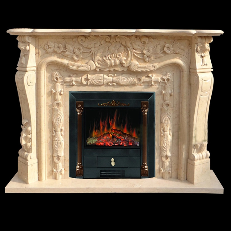Home Indoor Use Customized Size Freestanding Antique Marble Fireplace Mantels for Sale