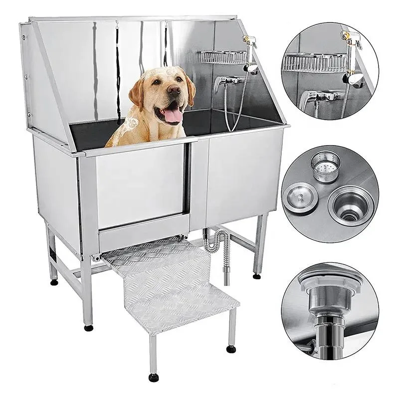 China Factory Hot Pet Dog Grooming Bath Tub Stainless Steel Bathtub