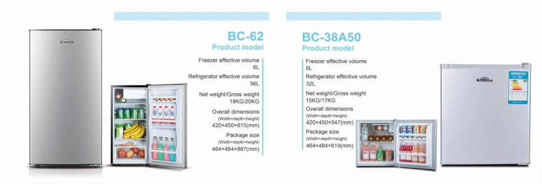Fareast Compact Refrigerator, Triple Door Fridge, 4.3 Cu. FT (or 122L)