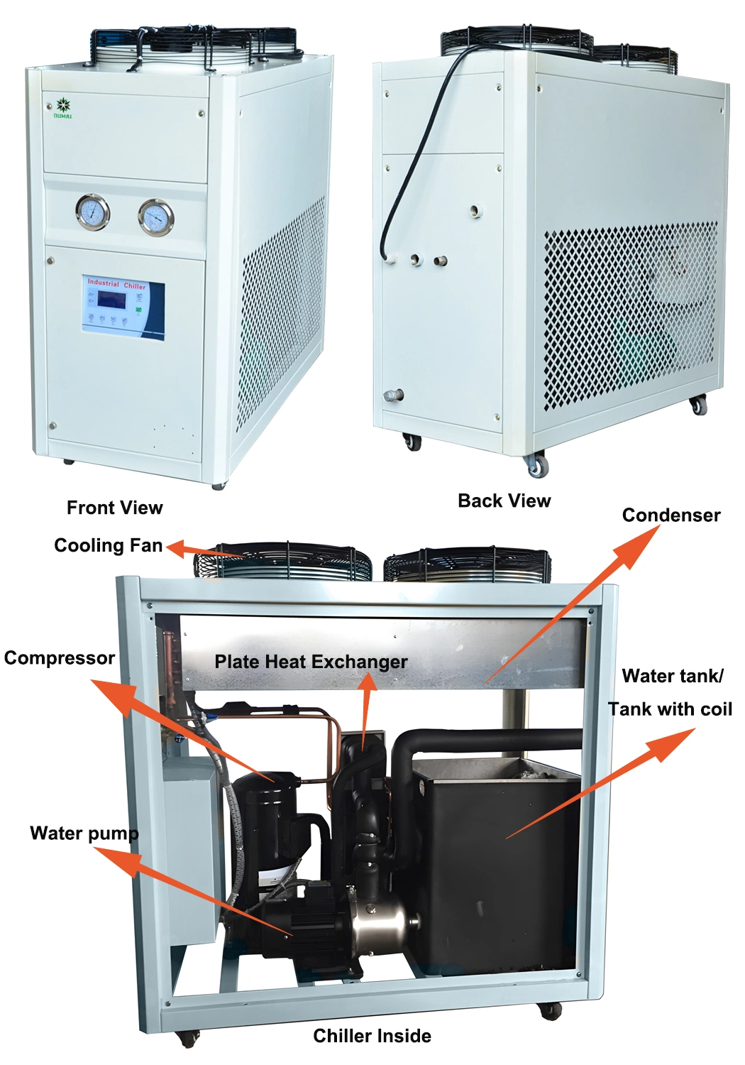 Hot Sale 3ton/3rt 5HP Portable Industrial Air Cooled Water Chiller for Injection Molding Machine