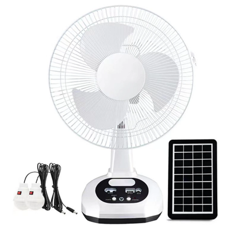 Rechargeable Battery AC DC Solar Panel Power Supply Stand Fan Desk Fans Custom Logo OEM Welcome