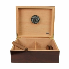 Solid Wood Pine Cigar Humidor with Thermometer Hygrometer Wholesale Customization