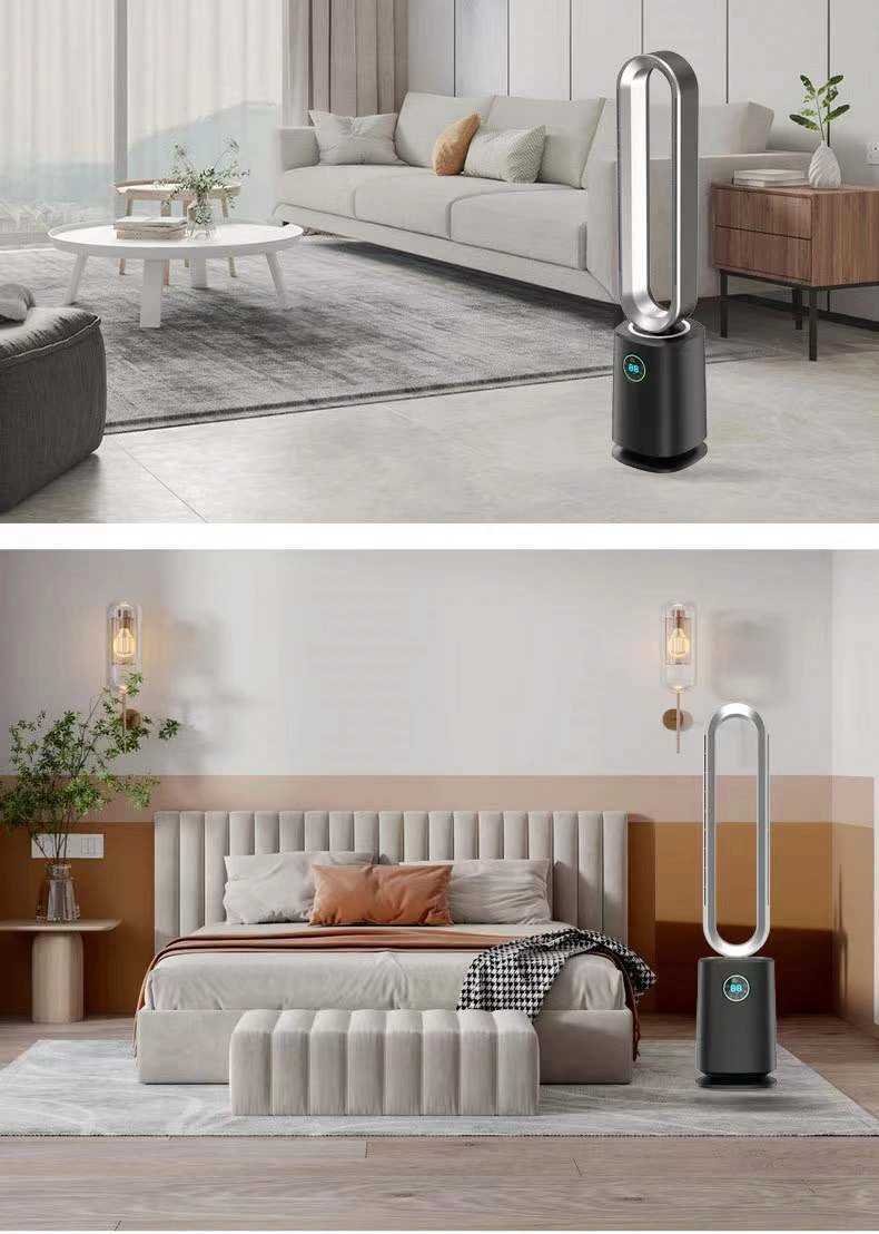 3 in 1 Smart Standing Floor Bladeless Tower Fan Plasma Air Purifier