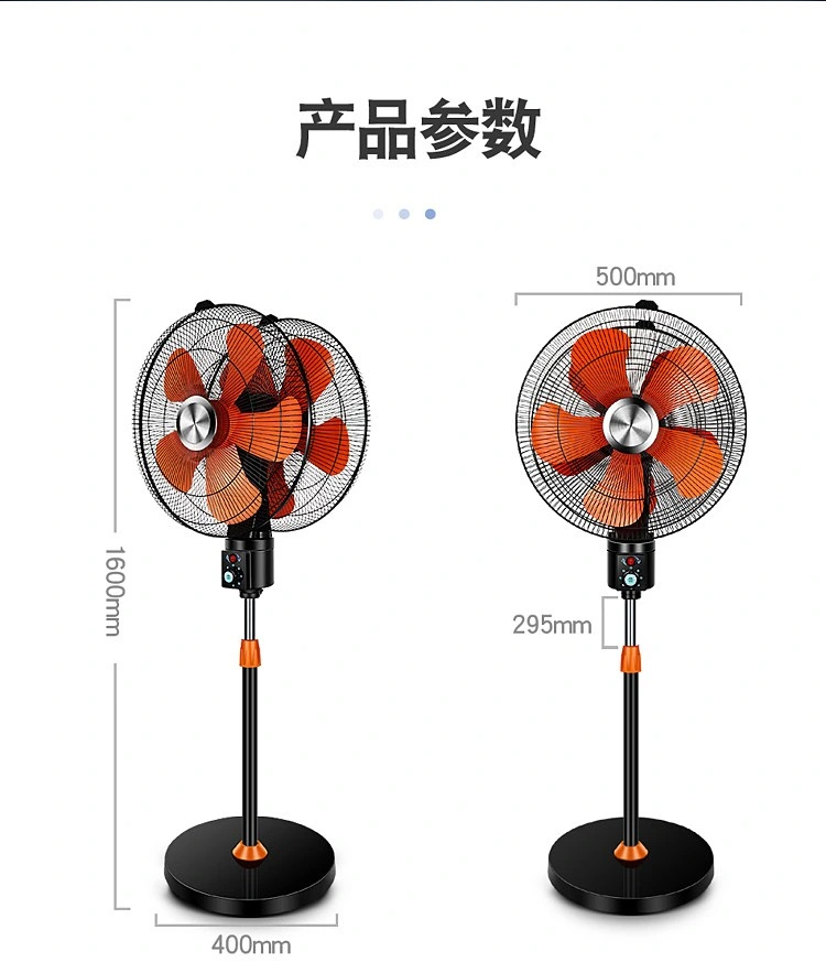 Outdoor Pedestal Oscillating Stand Fan with 2 Sides and 2 Blades.