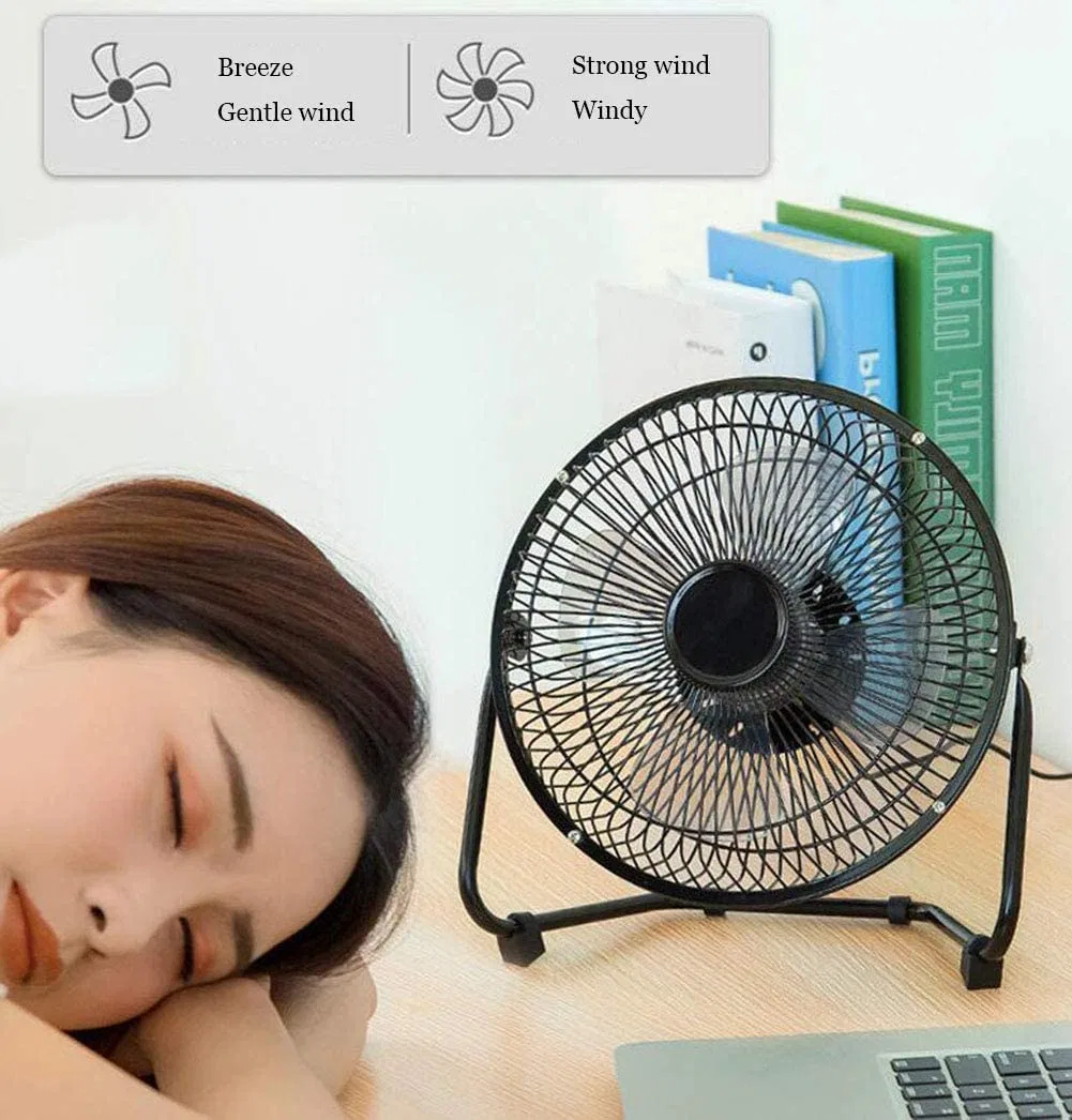 Portable 8 Inch Super Mute Silent Small Desk USB Cooler Cooling Mini Fan for Office Table