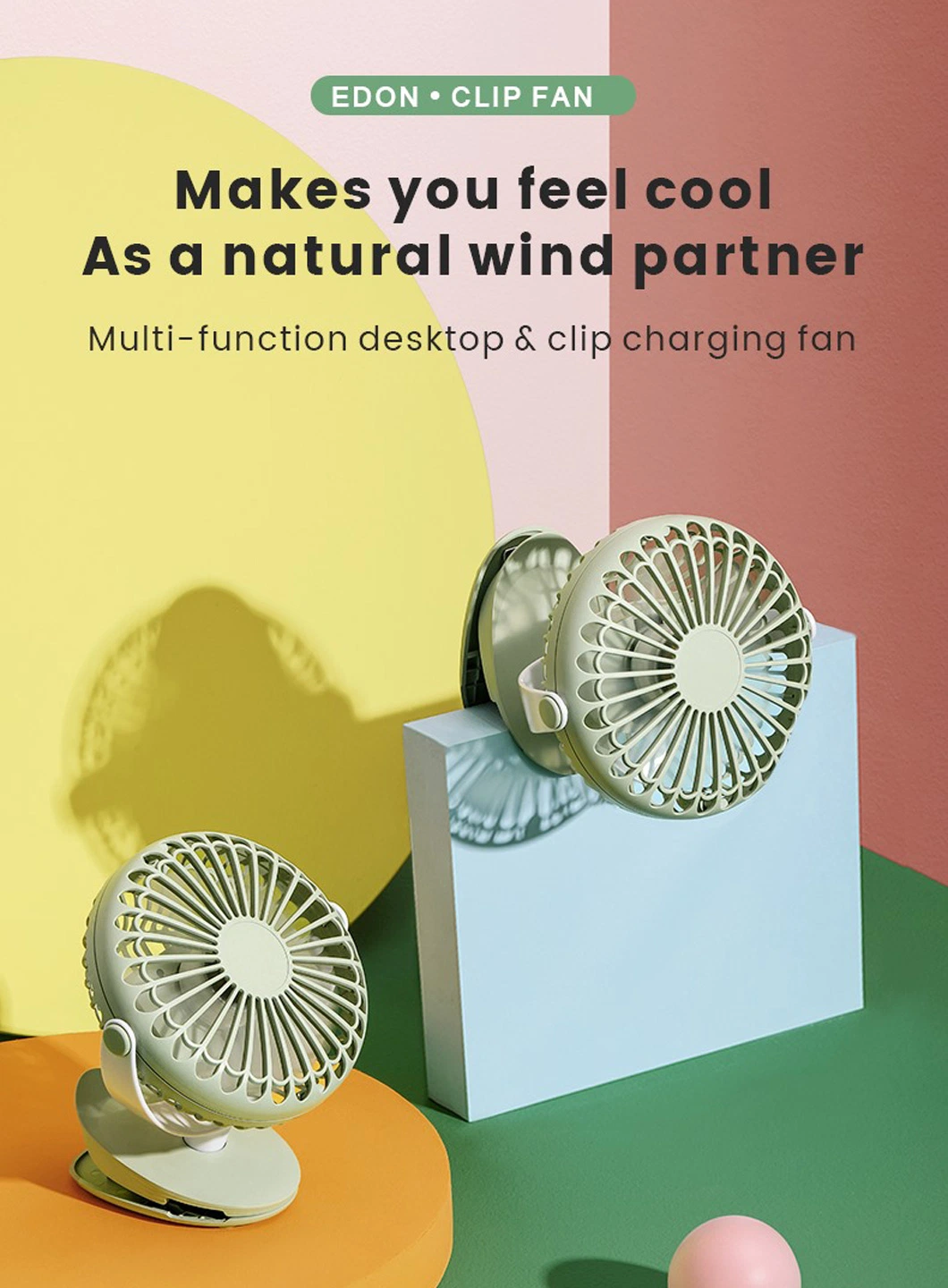 Personal Outdoor DC 5V Modern Smart Cooling Handy USB Rechargeable Portable Mini Baby 5 Blade Clip Fan