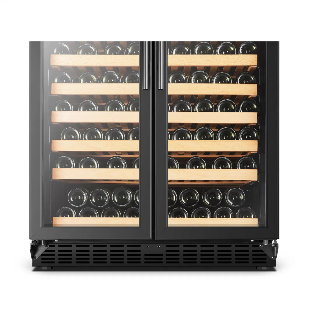 300 Bottles Large Wine Cellar Double Doors Dual Zone Cooler