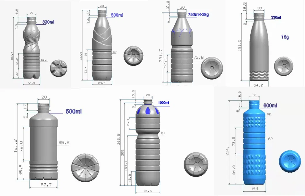 Semi Automatic Plastic Bottle Oil Shampoo Detergent Carbonated Drink Juice Drinking Water Beverage Blowing Making Machine Pet Stretch Blow Molding Blower