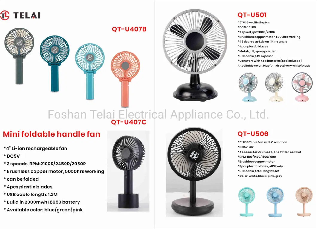 360 Degree DC 12V 24V 6&quot; Desk Electric USB Stand Small Mini Portable Fan