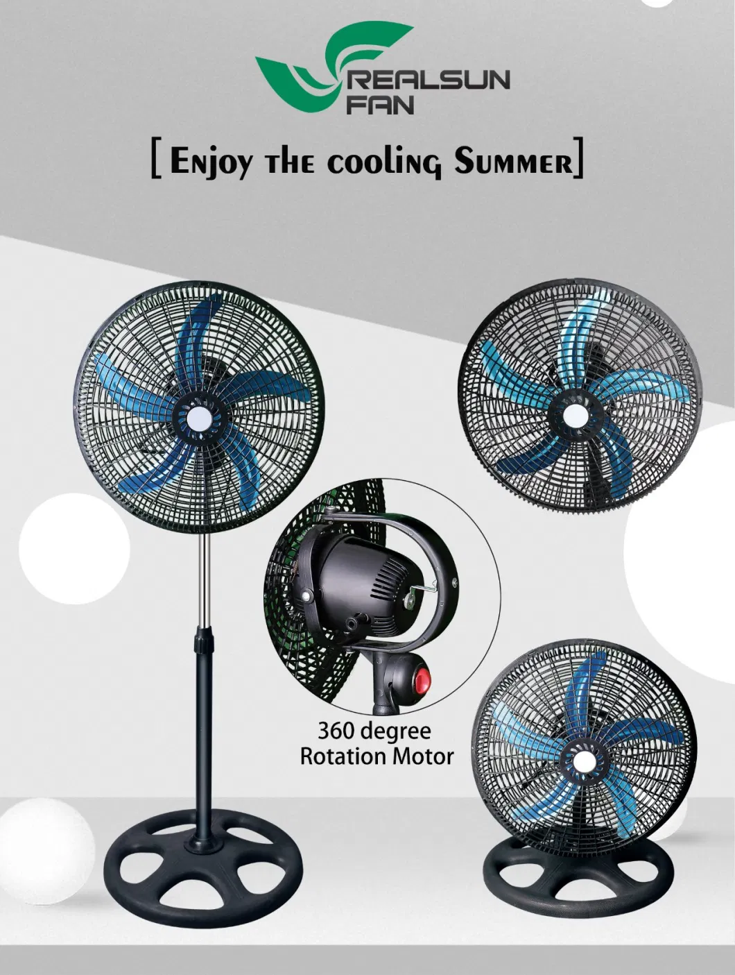 360degree Oscillation Stand Fan with Quiet Working Motor 18inch 3 in 1 Fan