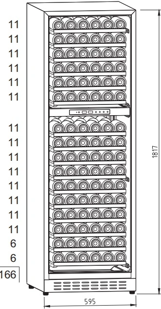 430L Dual Zone Built in Household Use 166 Bottles Wine Cooler