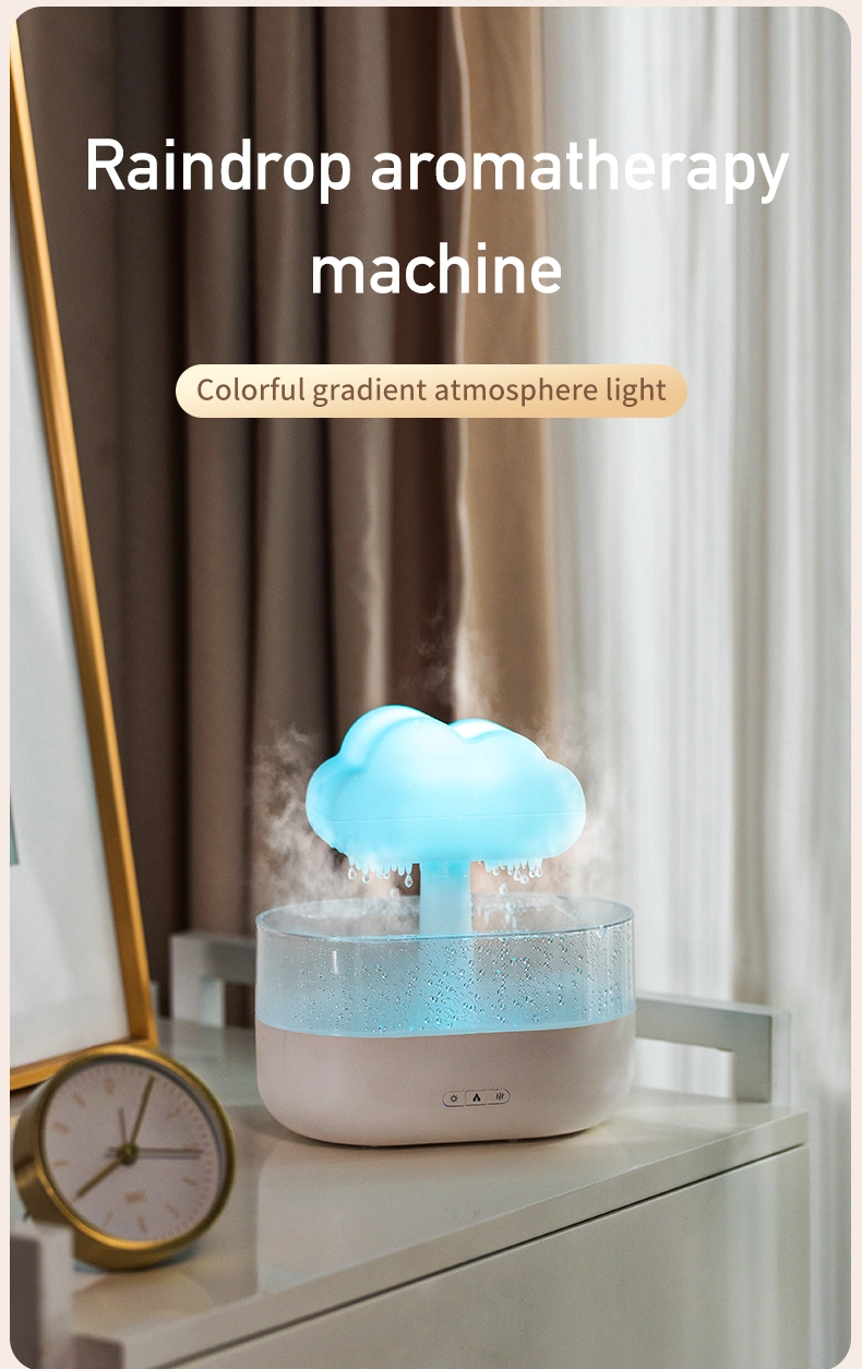 Rain Cloud Humidifier 200ml Water Drops Colorful 7-Color Light Essential Oils Aroma Diffuser