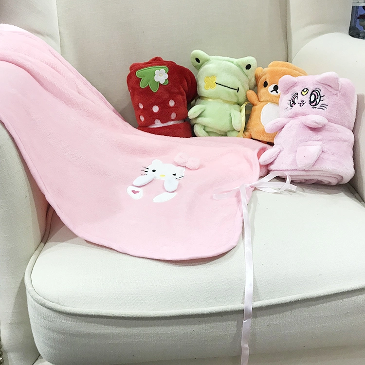 Warm and Light Heated Animal Shaped Embroidered Baby Blanket