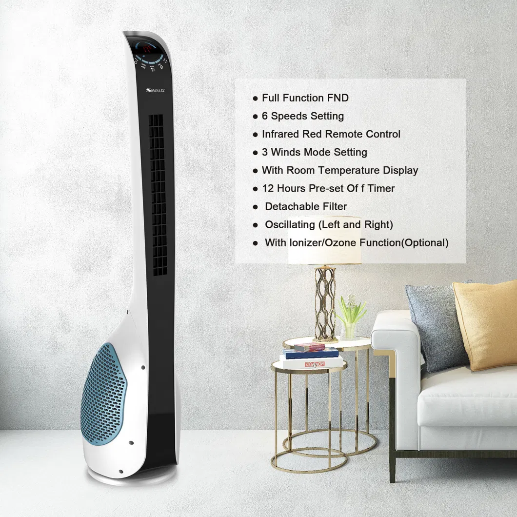 Air Cooler 46 Inch Tower &amp; Pedestal Fans Quiet Bladeless Ventilador Oscillating Tower Fan with Remote Control