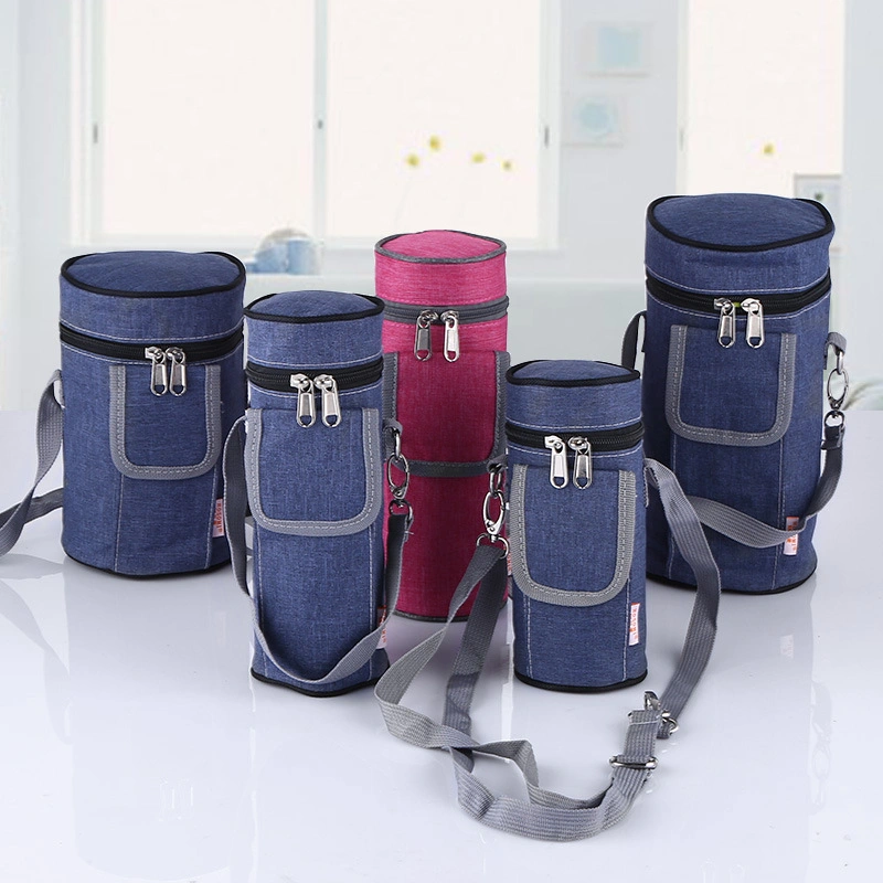 Customized Long Strap Single Water Small Baby Bottle Wine Thermal Insulated Cooler Bag