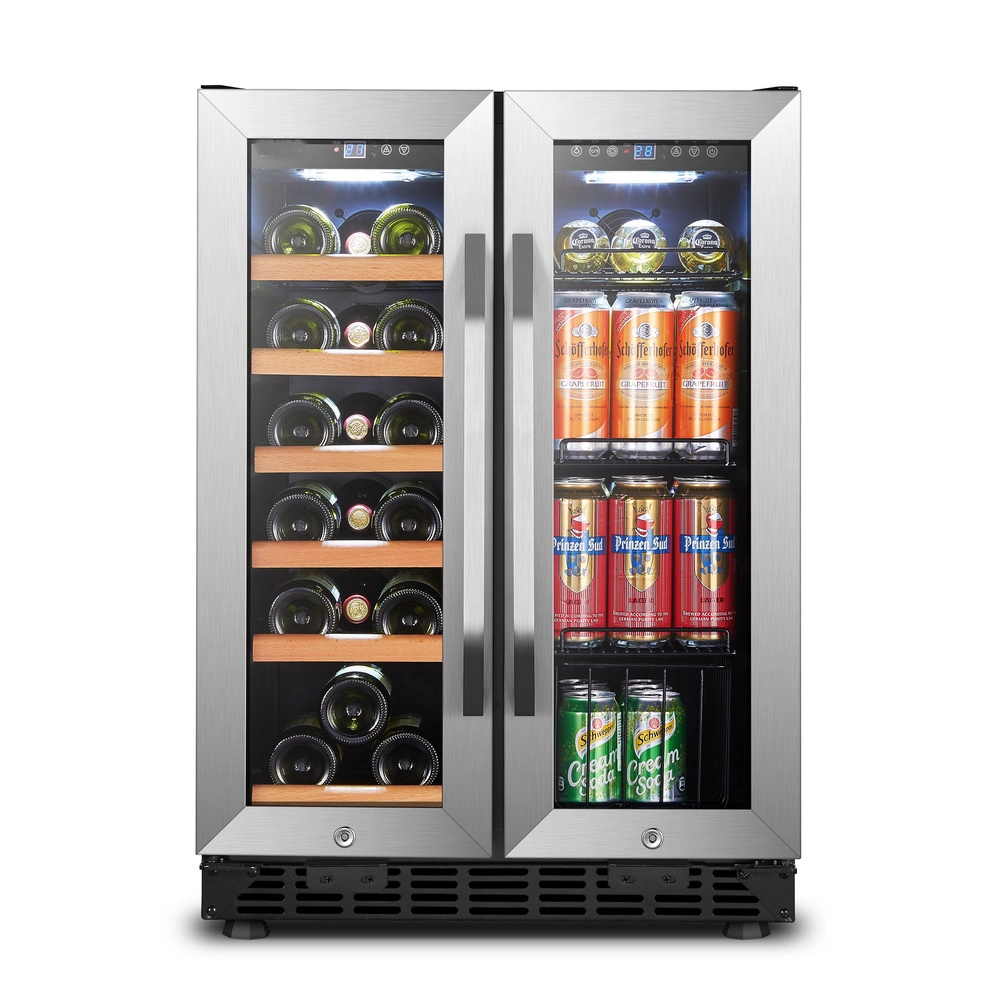 Free Standing French Door Wine Cooler Drink Fridge Fruit Refrigerator