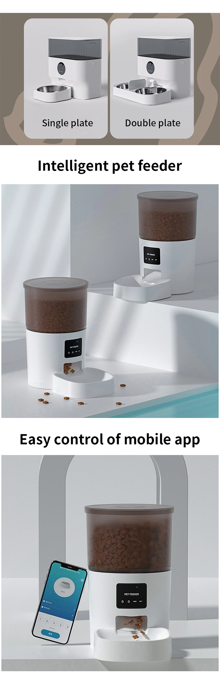 Dog Cat Smart Pet Feeder Remote Control Microchip Automatic Pet Feeder