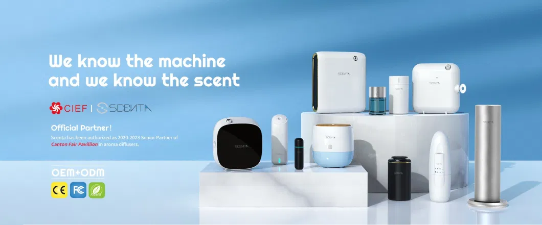 Scenta Private Label Smart Bluetooth Fragrance Nebulizing Oil Diffuser Machine Automatic Nano Cool Mist Aroma Diffuser for Hotel