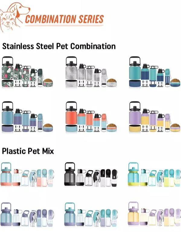 Large Capacity Stainless Steel 304 Portable Dog Water Bottle Pet Feeder for Large Middle Pet