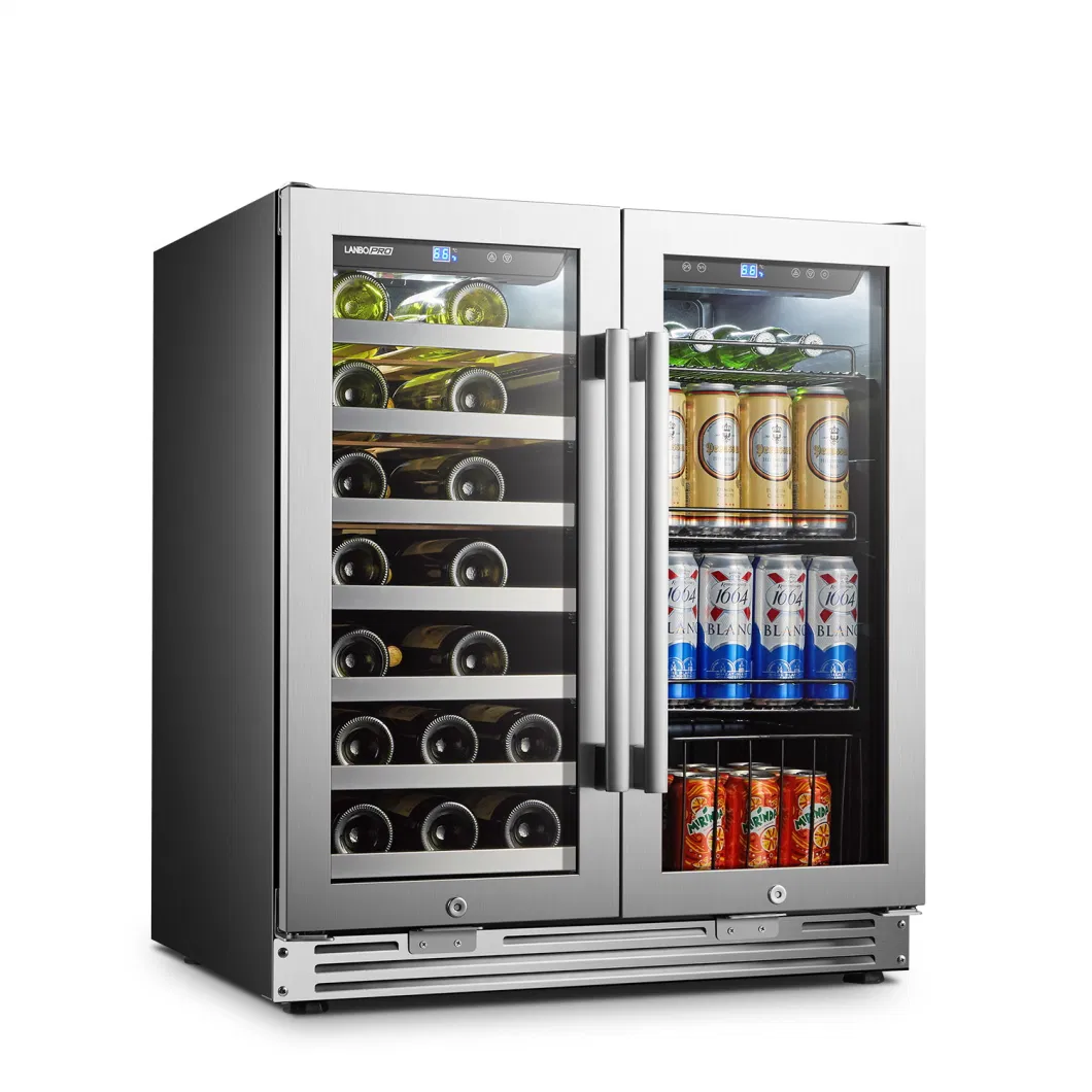 Seamless Stainless Steel Door Wine and Beverage Cooler