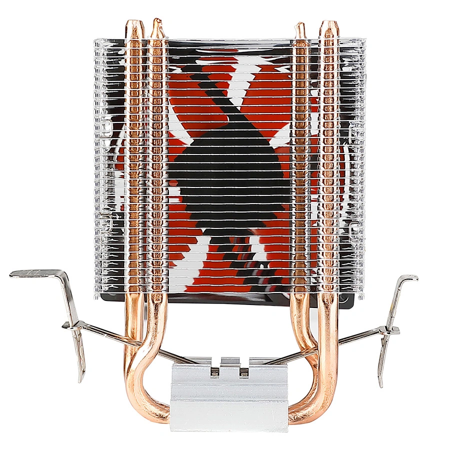 8cm Fan for Intel AMD 2 Copper Pipe CPU Cooler Dual Heat Pipes Radiator Computer Cooling Silent