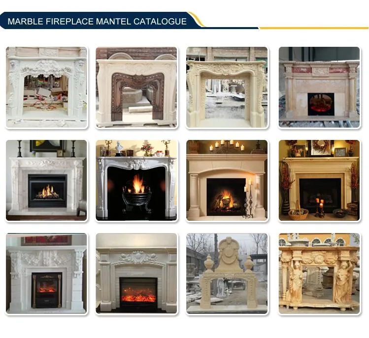 Hot Selling Beautiful Stone Carved Cheap Cultured Marble Fireplace Mantel