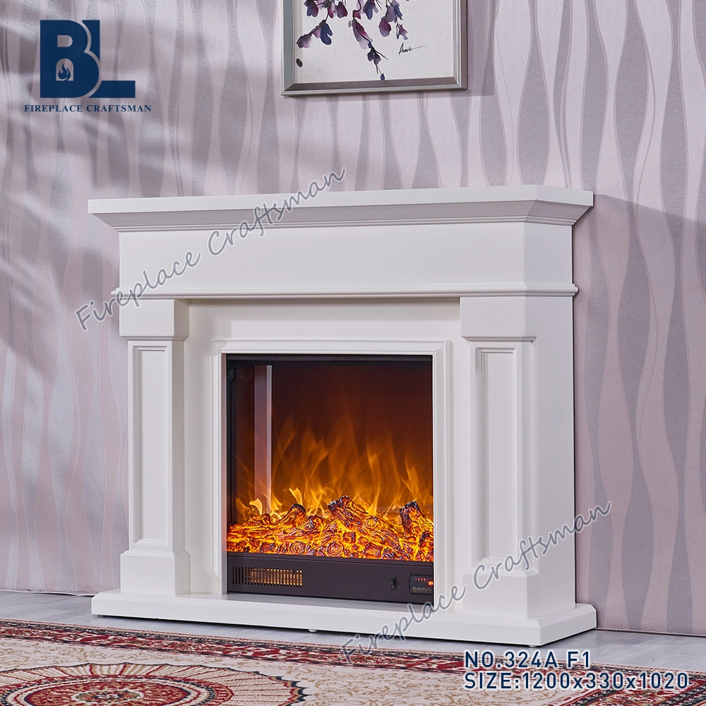Contemporary White Customized Decorating Fire Place Surround Faux Corner Oak Wooden Fireplace Mantels for Sale