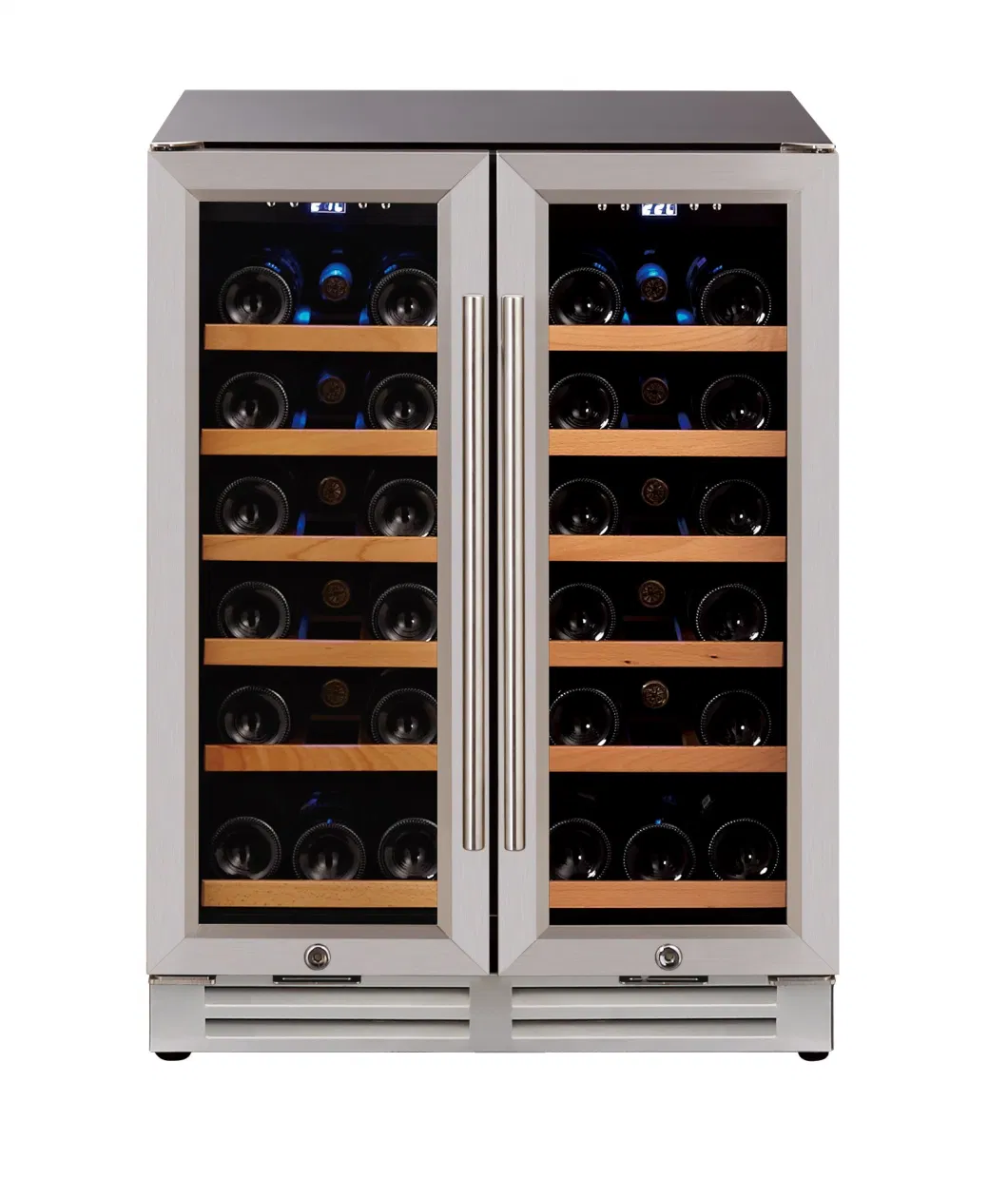 120L Small Wine Fridge for Built in or Freestanding with Concealed Pull Design Home Wine Cellar Humidor Wine Cooler