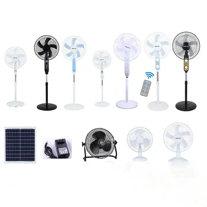 Hot Sale Cooling Rechargeable Solar Fan Solar Stand Fan Solar Table Fan with Bulb Smart Control for Home Use with Solar Panel