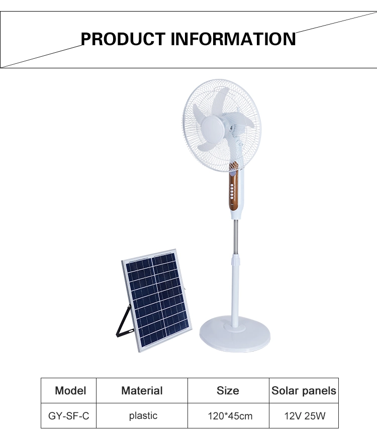 Factory Wholesale Price Adjustable up and Down Cooling Fans with Solar Panel Electric Floor Stand Fan