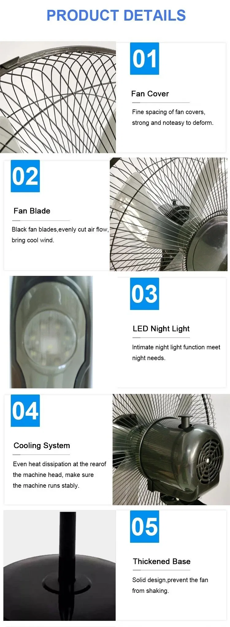 Hot Sale Cooling Rechargeable Solar Fan Solar Stand Fan Solar Table Fan with Bulb Smart Control for Home Use with Solar Panel