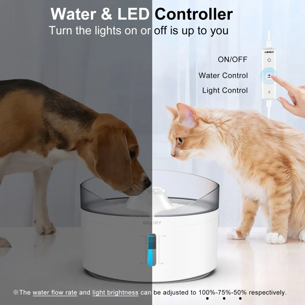 New Design Large Capacity 5L Intelligent Dog Water Fountain Automatic Pet Water Fountain with Controllable LED Water Pump