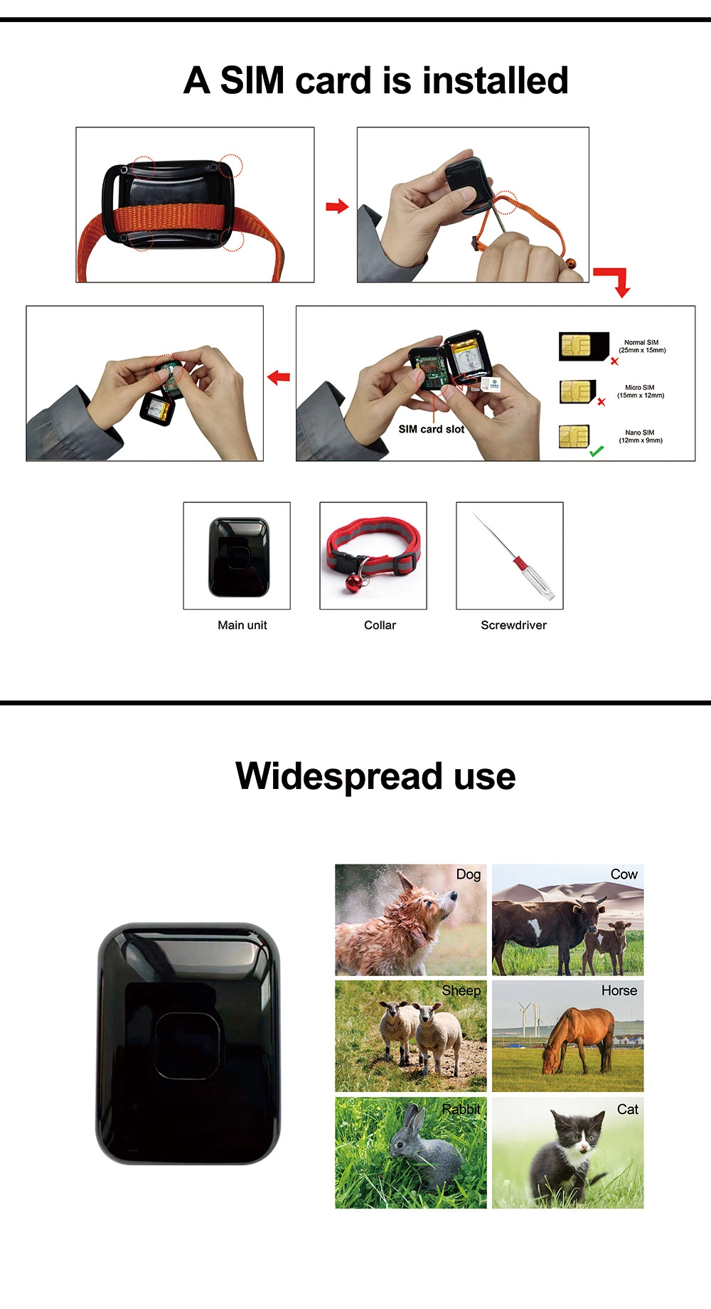 in Stock Cheap Price Pet GPS Tracker for Cat &amp; Dog (TN)