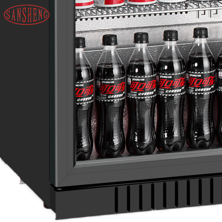 High Quality Transparent Double Doors Beverage Refrigerator Display Cabinet Freezer Showcase Cooler