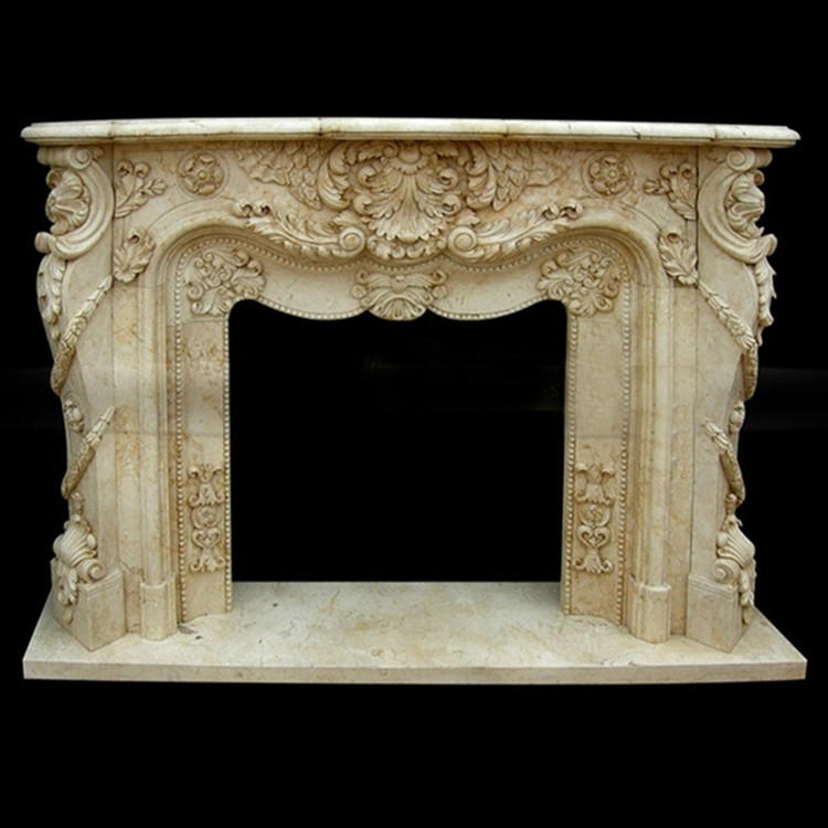 Home Indoor Use Customized Size Freestanding Antique Marble Fireplace Mantels for Sale