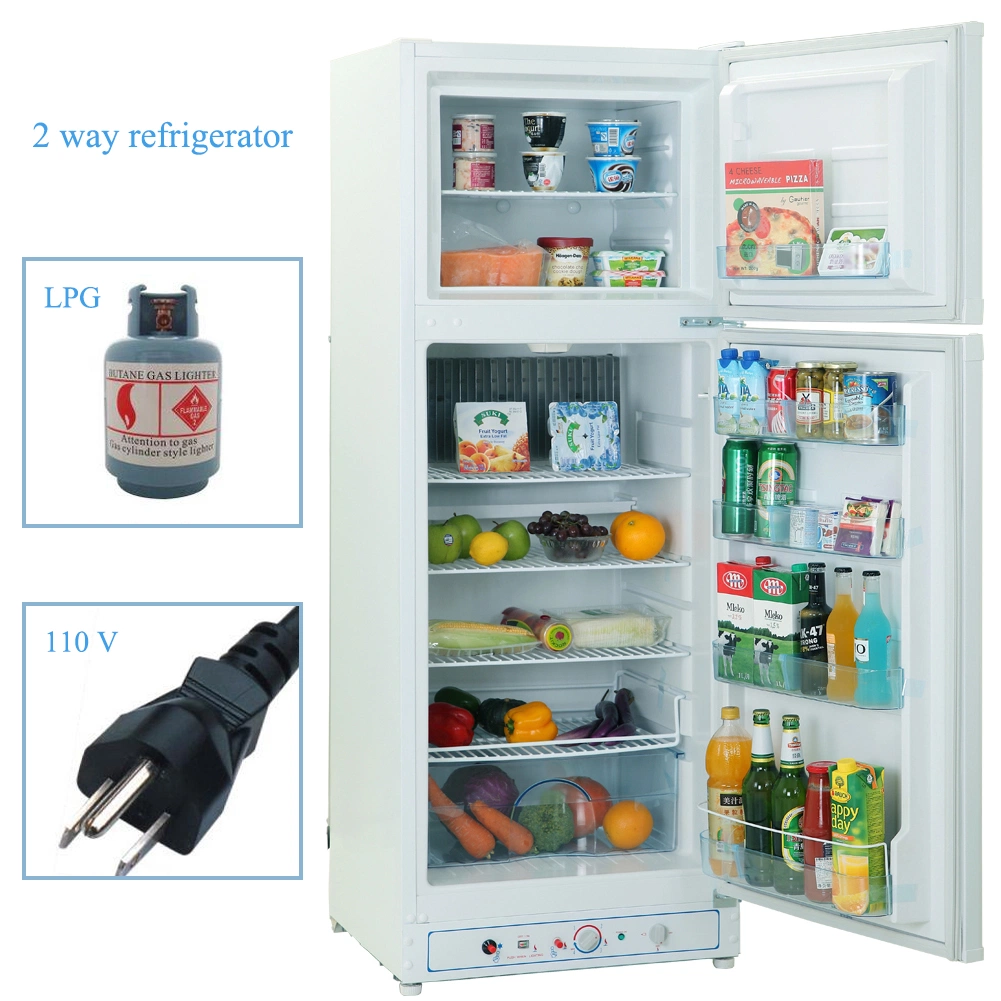 174L~265L Double Door LPG Gas Kerosene Powered 24V RV Hotel Absorption Refrigerator