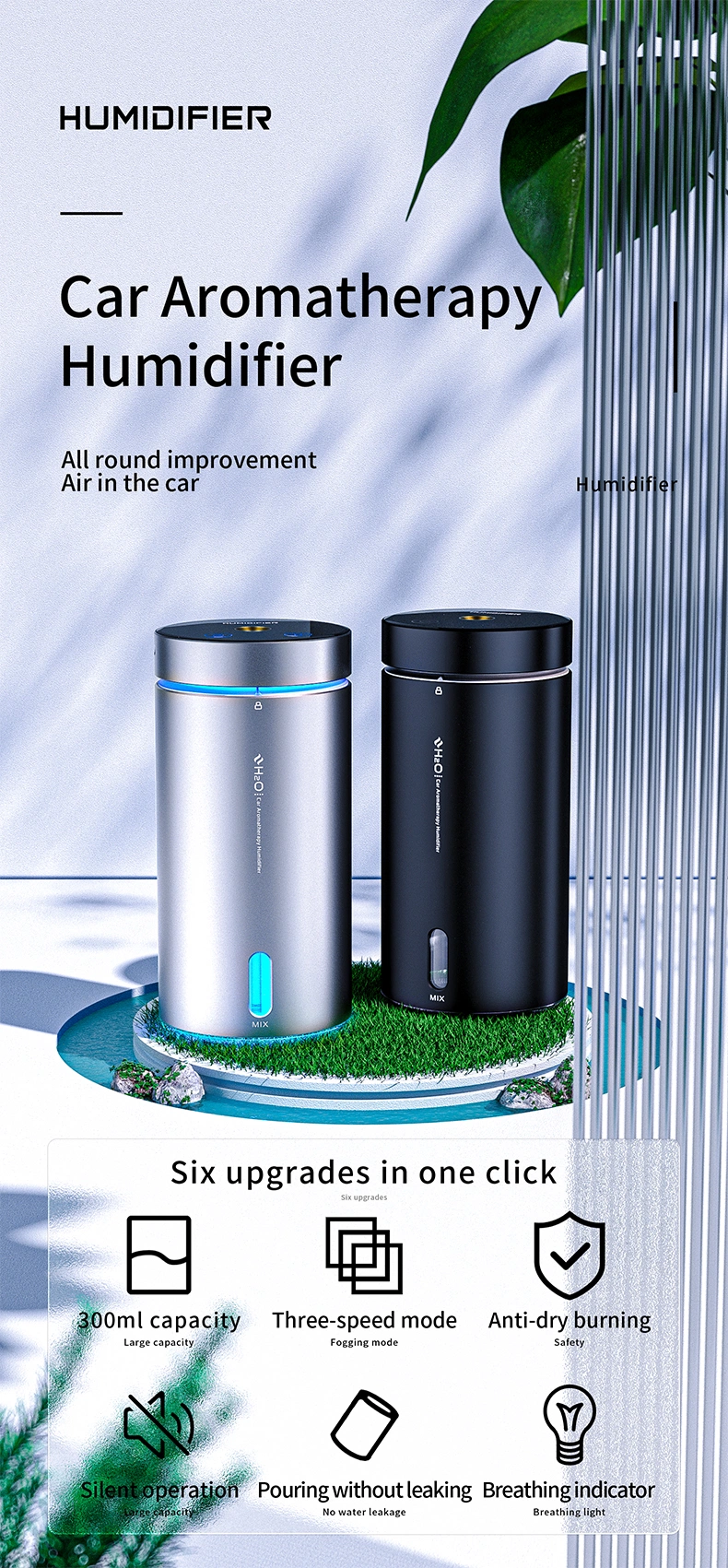 Car Wireless Smart Humidifier Aromatherapy Essential Oil Smart Air Freshener Perfume