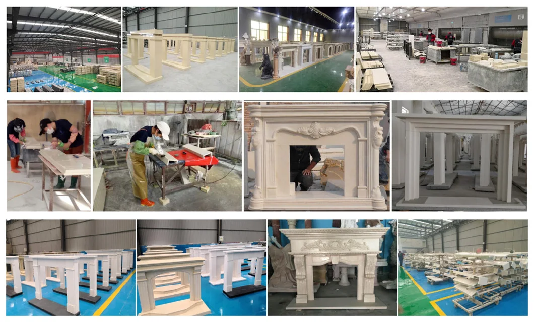 China Wholesale Limestone Interior Decoration Modern Style Hand Made Carved Marble Fireplace Mantel Design Price