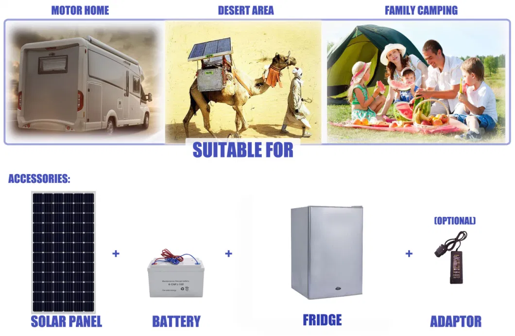 Solar Fridge 2.47 Cu. FT 70L 12V/24V DC Chest Cosmetic Refrigerators