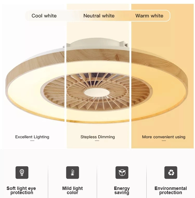 Smart Home Decorative Golden Modern Remote Control Retractable LED Ceiling Fan