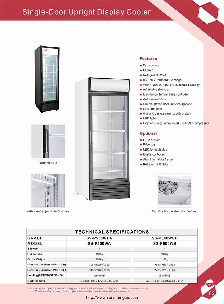 Wholesale Beverage Refrigerator with Glass Door Commercial Beverage Freezer Refrigeration Equipment