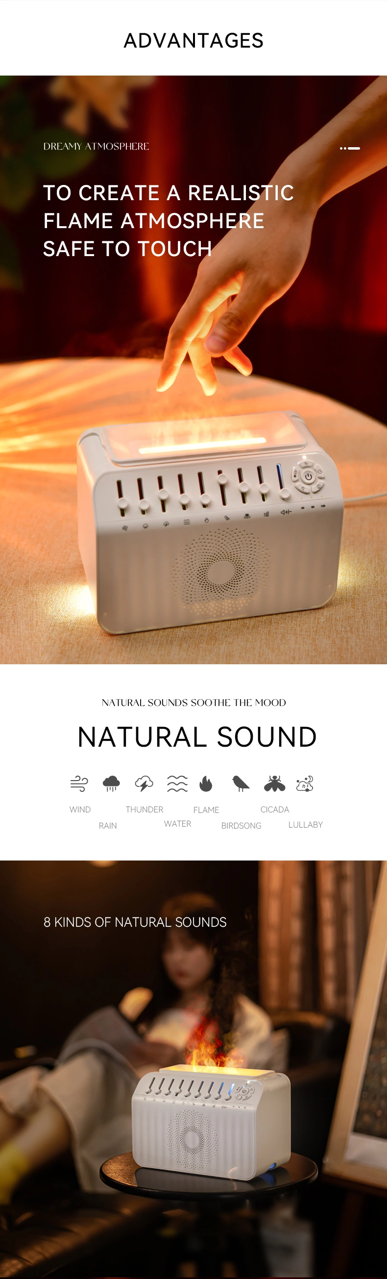 Portable Colorful Cool Mist USB LED Room Fire Flame Humidifier Aroma Essential Oil Diffuser