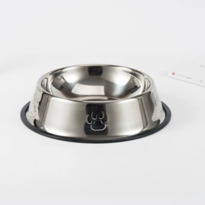 Logo OEM in rilievo antiscivolo in acciaio inox per la migliore alimentazione di animali domestici Vaschetta dell&prime;alimentatore per uccelli acquatici Cat