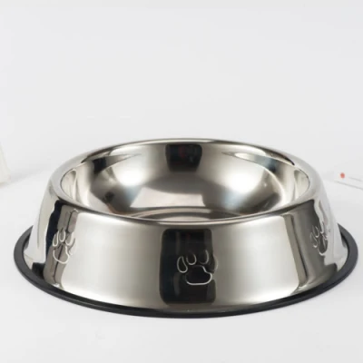 Logo OEM in rilievo antiscivolo in acciaio inox per la migliore alimentazione di animali domestici Vaschetta dell&prime;alimentatore per uccelli acquatici Cat