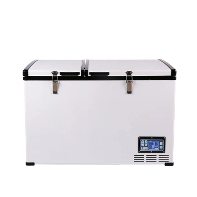 Yununi DC: 12-24V AC: 80-240V 100-125lcar frigorifero con display digitale e maniglia del carrello a doppia porta