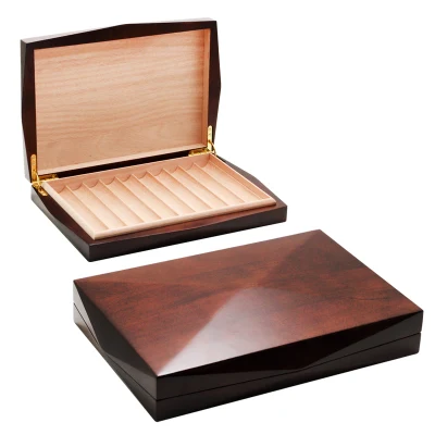 Cigar Box con superficie ondulata verniciata verde lucido