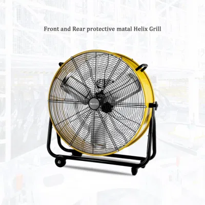 Potente ventola a tamburo da 24&quot; con supporto e rotelle